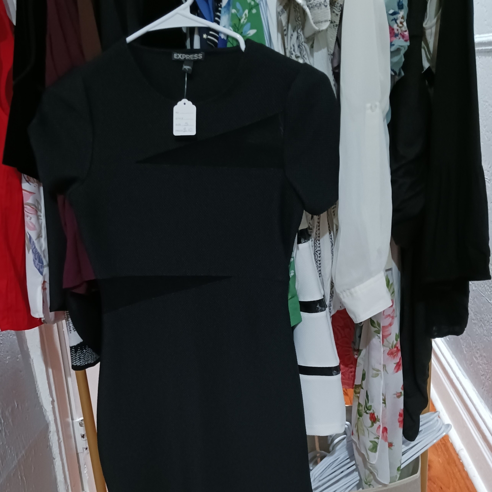 Express Elegant Black Mini Dress